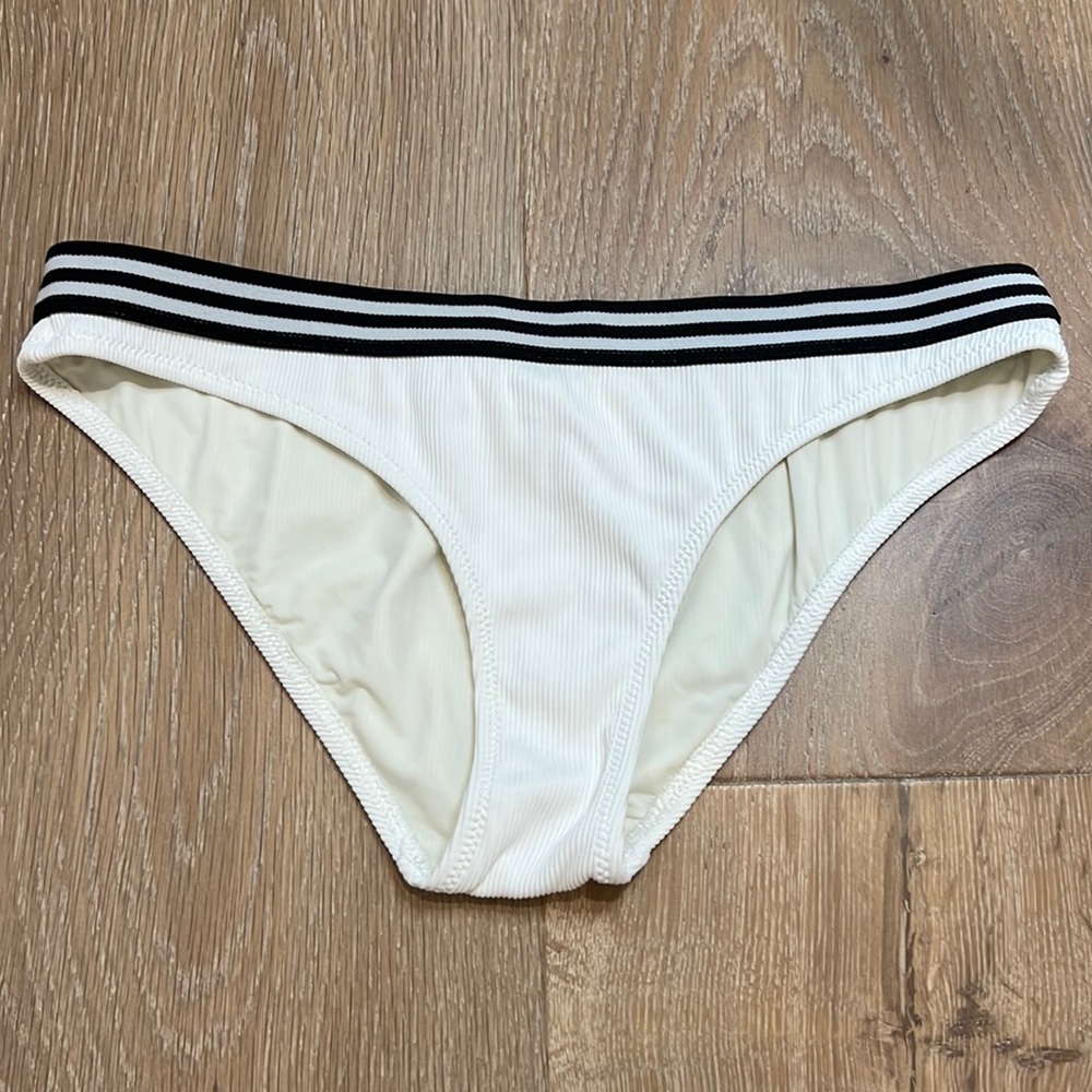 Solid&Striped - Blue & White Ribbed Bathing Suit Bottoms